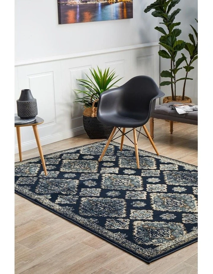 Rug Culture 20kg Oxford Mayfair Timeline Rug In Navy image 6