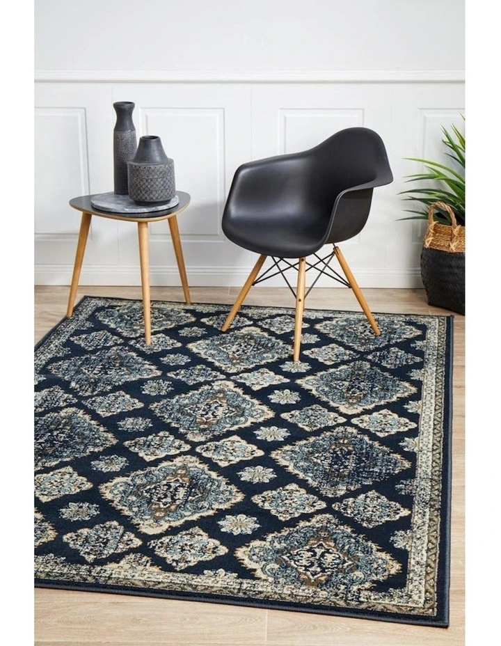 Rug Culture 20kg Oxford Mayfair Timeline Rug In Navy image 7