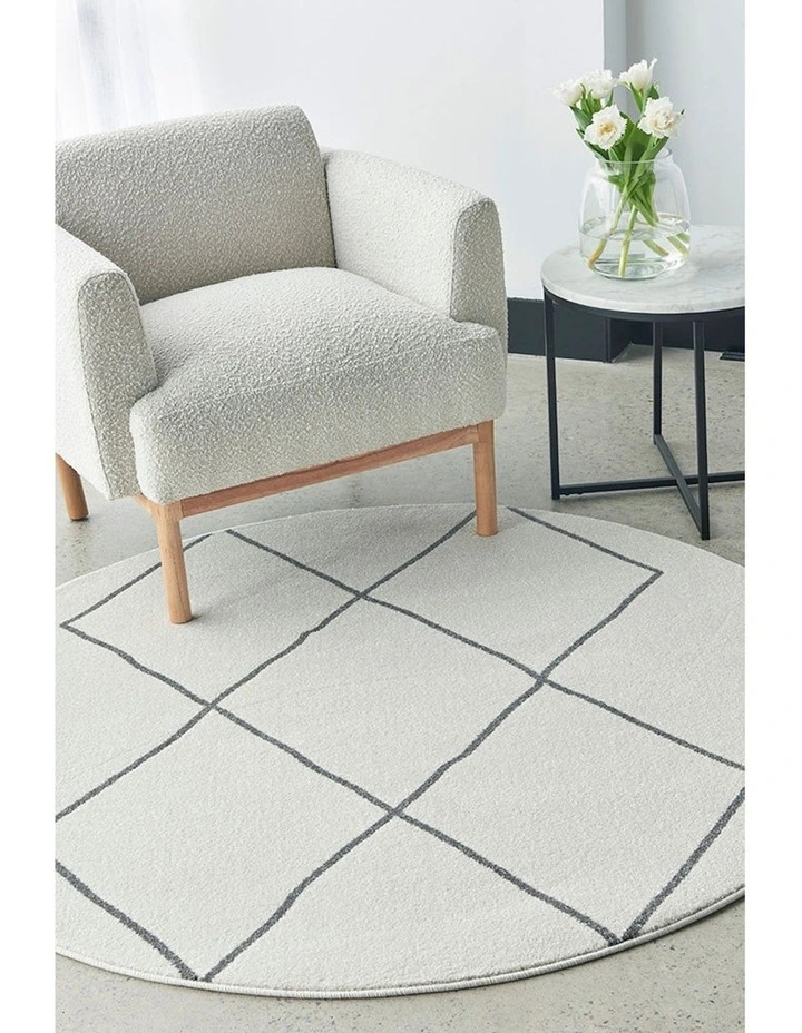 Paradise Lola Round Rug in White image 2