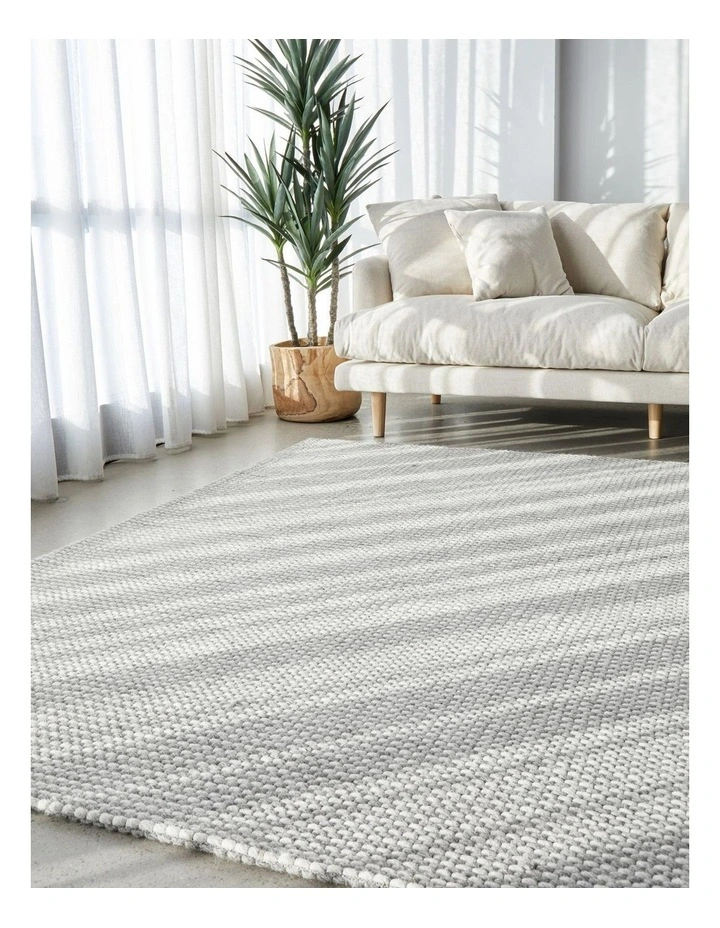 Rug Culture Studio Oskar Felted Wool Striped Rug in Grey image 2