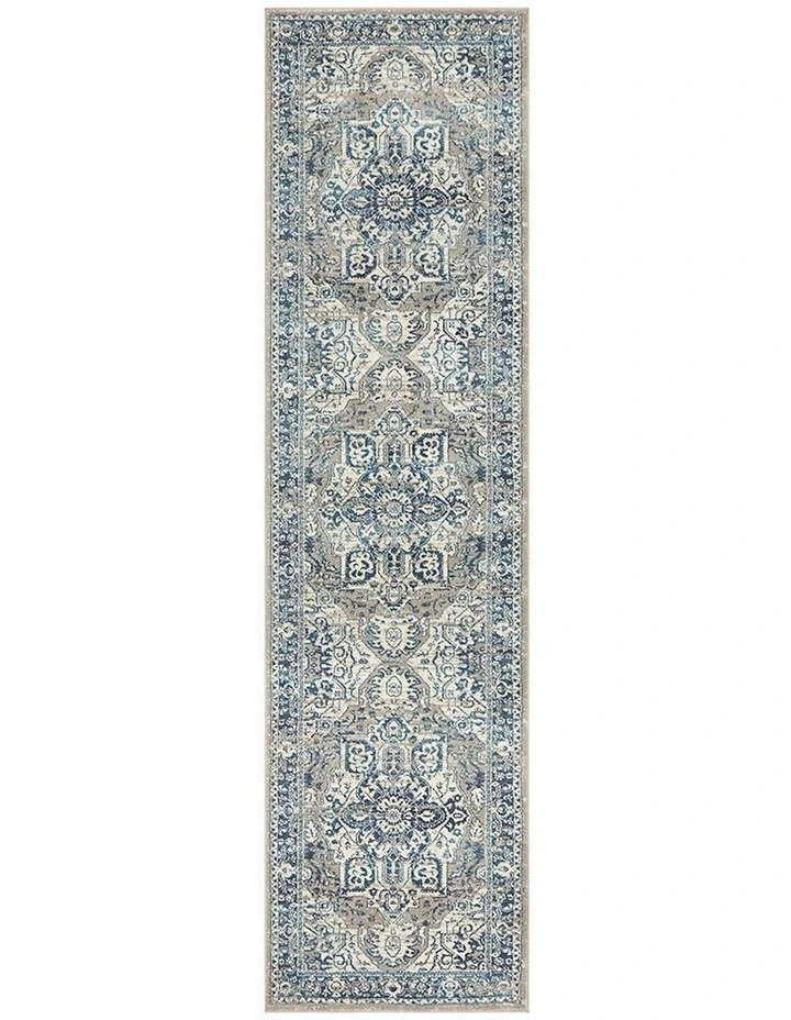 Babylon Runner Rug 207 in Blue image 1