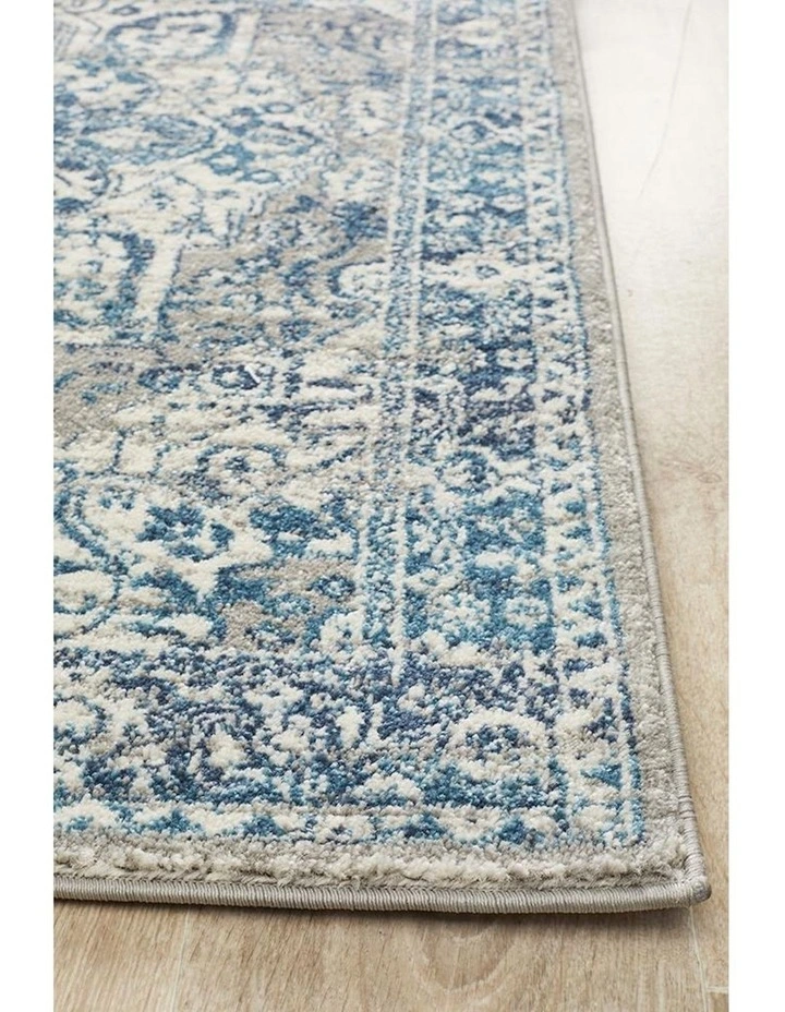 Babylon Runner Rug 207 in Blue image 4