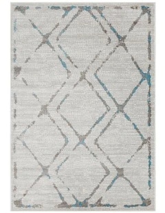 Metro Contemporary Diamond Rug in Blue