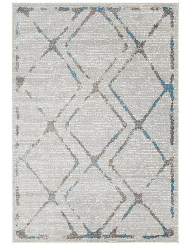 Metro Contemporary Diamond Rug in Blue image 1