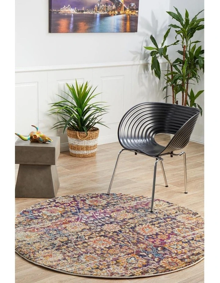 Mirage Zolan Transitional Round Rug in Multi image 3