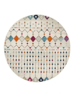 Mirage Peggy Tribal Morrocan Style Round Rug in Multi