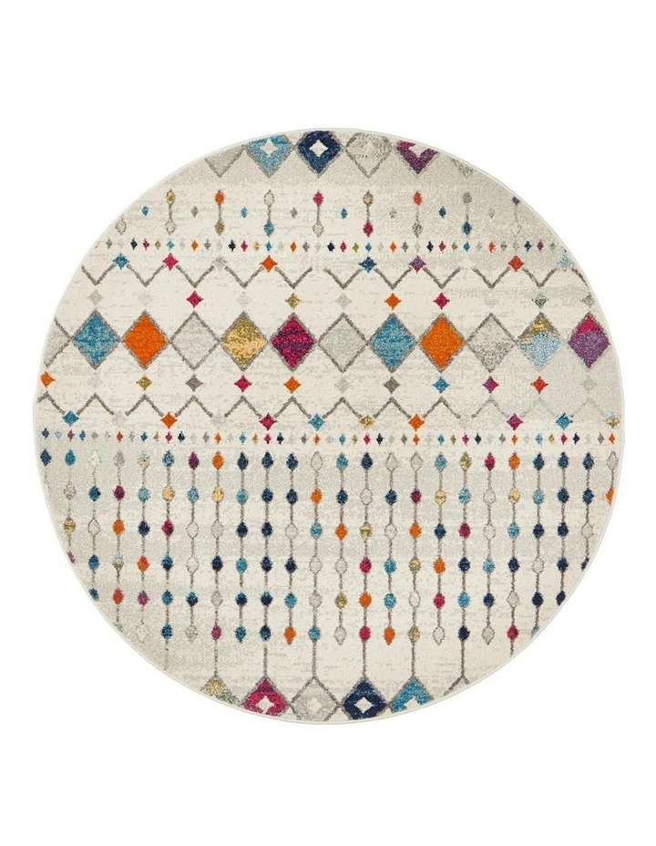 Mirage Peggy Tribal Morrocan Style Round Rug in Multi image 1