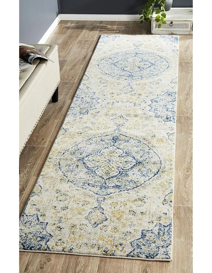 Museum Tyler Sky Blue Runner Rug in Multi image 3