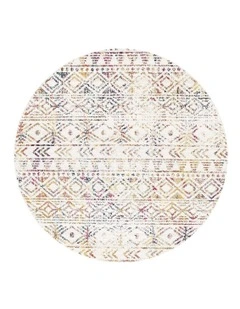 Oasis Ismail Rustic Round Rug in Multi