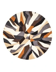Matrix Pure Wool 903 Fossil Round Rug in Multi