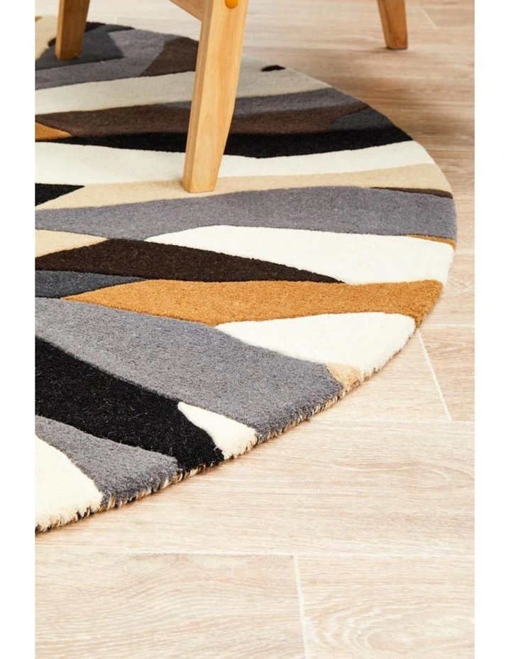 Matrix Pure Wool 903 Fossil Round Rug in Multi image 6