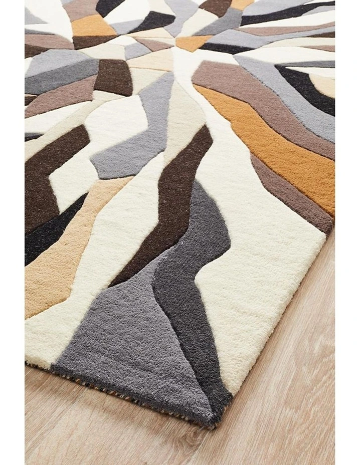 Matrix Pure Wool 903 Fossil Rug in Multi image 3