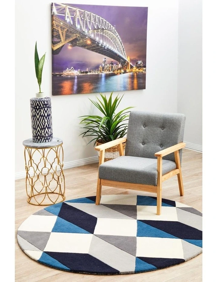 Matrix Pure Wool 904 Round Rug in Steel image 3