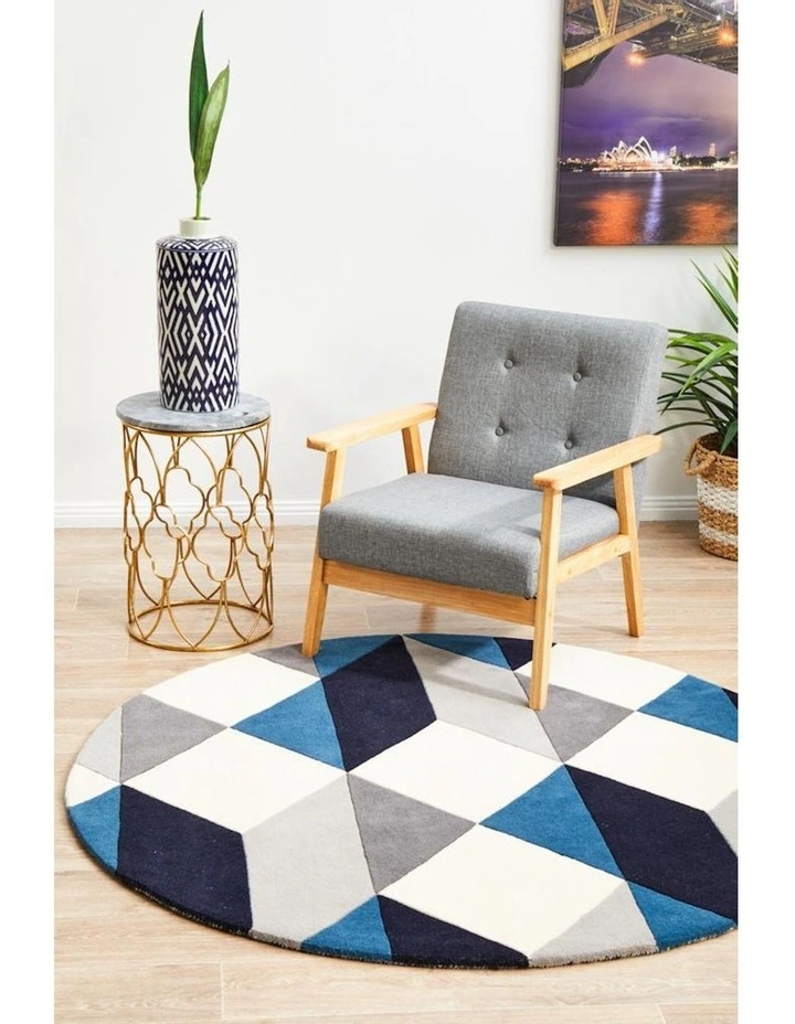 Matrix Pure Wool 904 Round Rug in Steel image 4