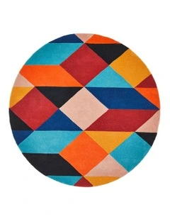 Matrix Pure Wool 904 Sunset Round Rug in Multi