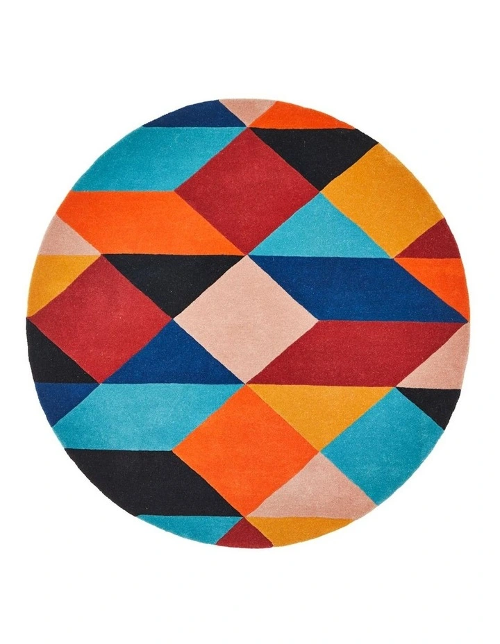 Matrix Pure Wool 904 Sunset Round Rug in Multi image 1