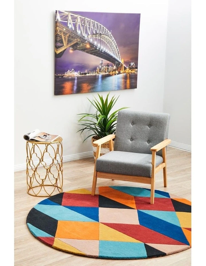 Matrix Pure Wool 904 Sunset Round Rug in Multi image 3