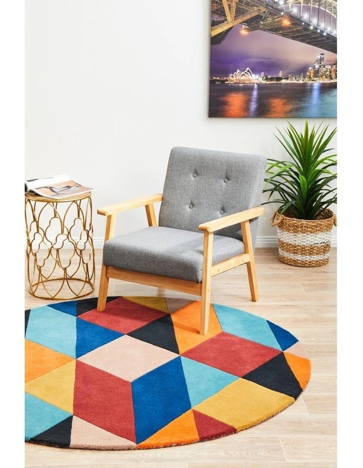 Matrix Pure Wool 904 Sunset Round Rug in Multi image 4