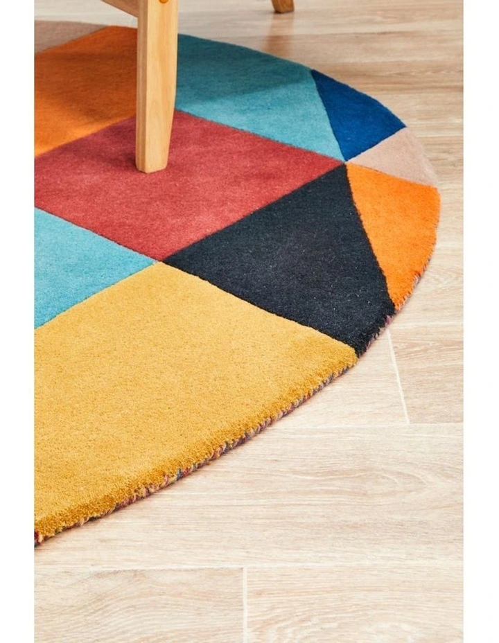 Matrix Pure Wool 904 Sunset Round Rug in Multi image 6