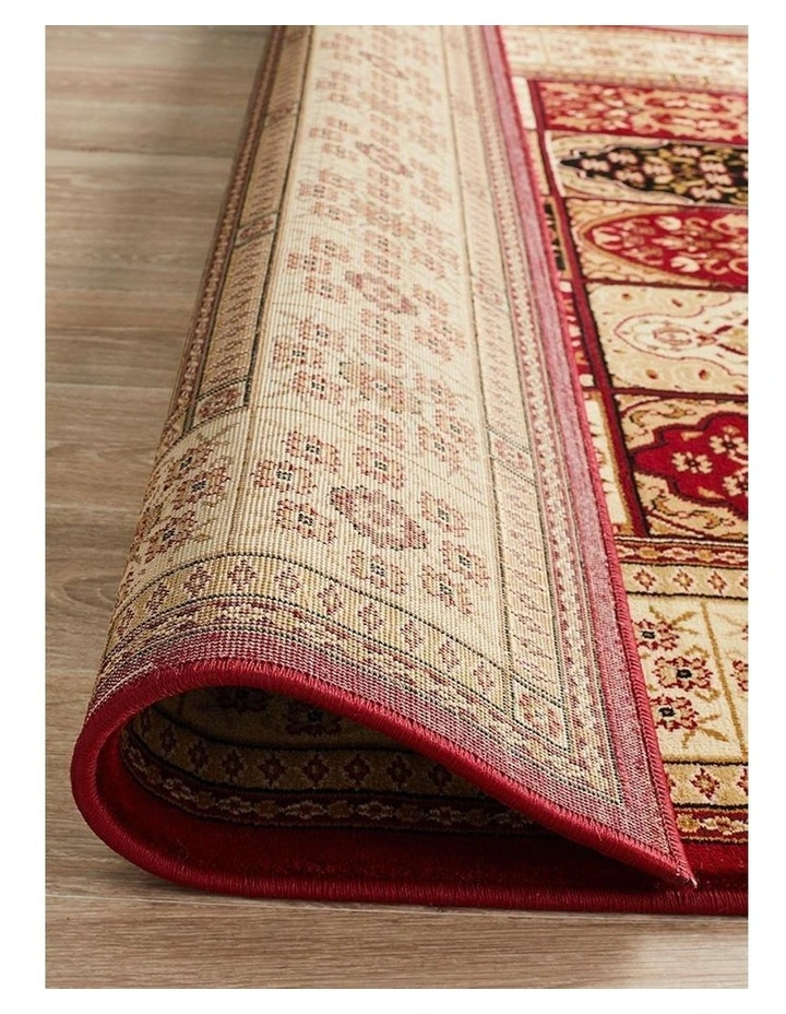 Sydney Collection Traditional Panel Pattern Rug in Burgundy image 2