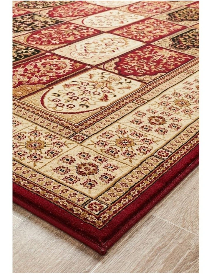 Sydney Collection Traditional Panel Pattern Rug in Burgundy image 4