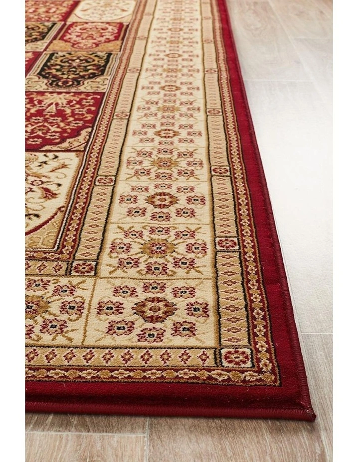 Sydney Collection Traditional Panel Pattern Rug in Burgundy image 5