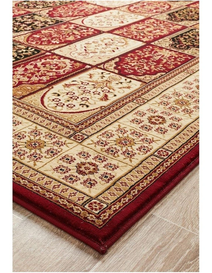Sydney Collection Traditional Panel Pattern Rug in Burgundy image 7