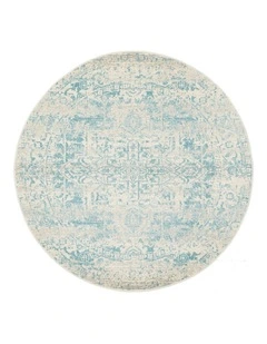 Evoke 253 Round Rug in White
