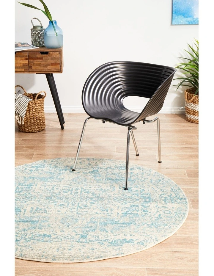 Evoke 253 Round Rug in White image 2