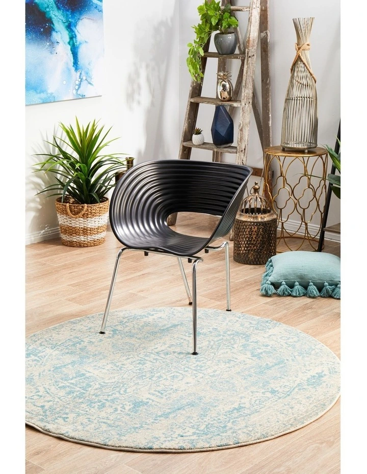 Evoke 253 Round Rug in White image 3