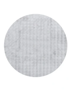 Bubble Round Machine Washable Rug in Silver