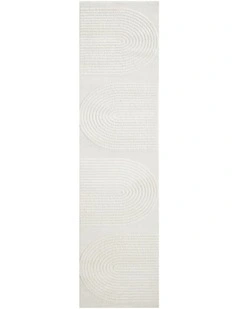 Lotus Abbey Runner Rug in White