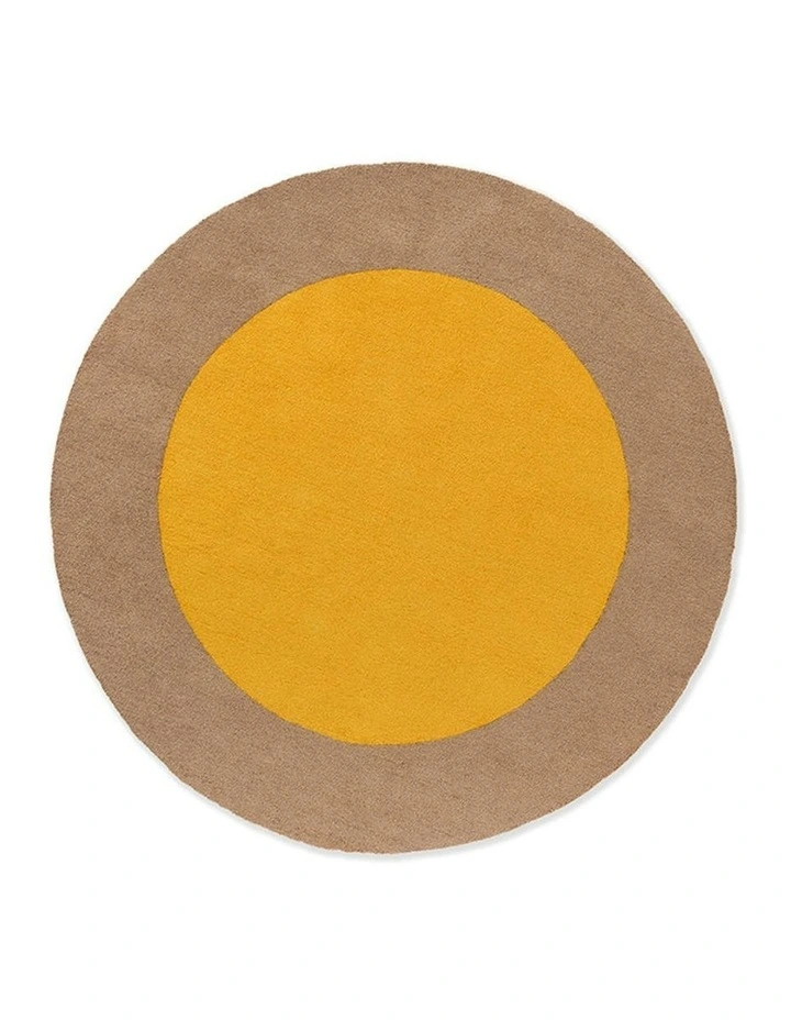 Habitat Festival Round 496306 Outdoor Rug in Yellow image 1