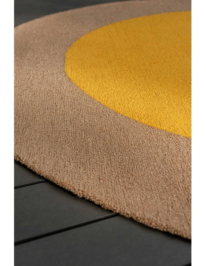 Habitat Festival Round 496306 Outdoor Rug in Yellow image 3