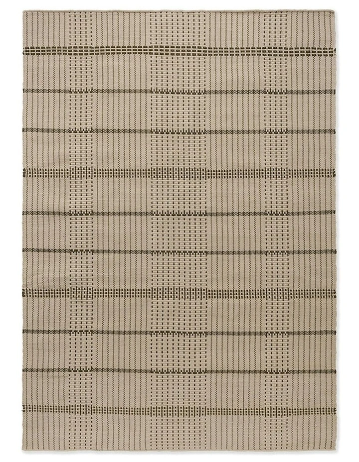 Zona Stitch 495707 Outdoor Rug in Olive image 1