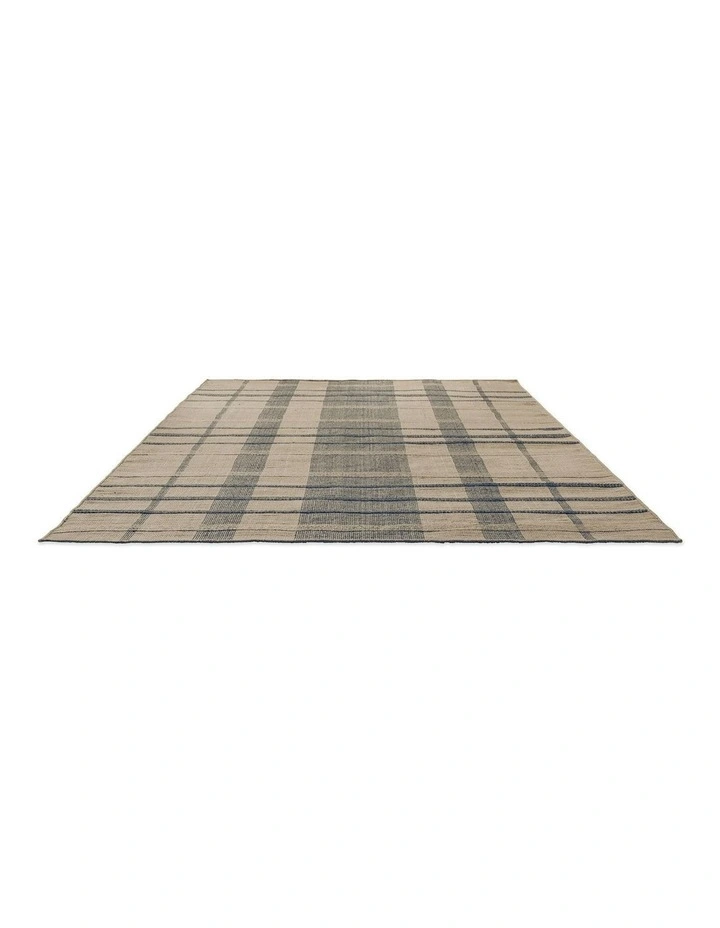 Zona Check 497408 Outdoor Rug in Denim image 2