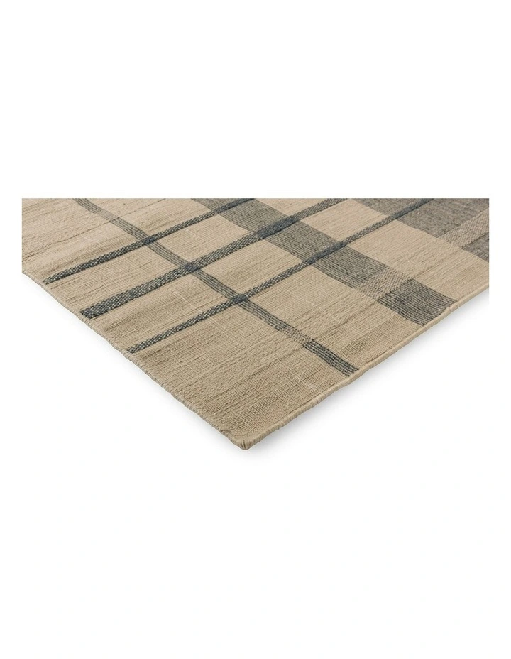 Zona Check 497408 Outdoor Rug in Denim image 3