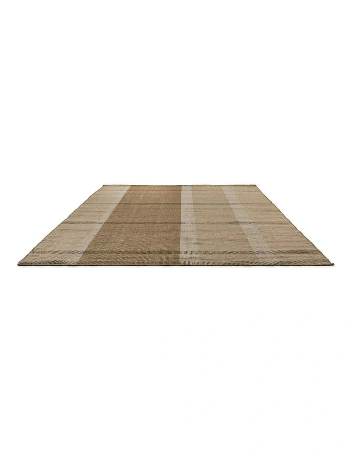 Zona Cashew Block Stripe 497501 Outdoor Rug in Brown image 2