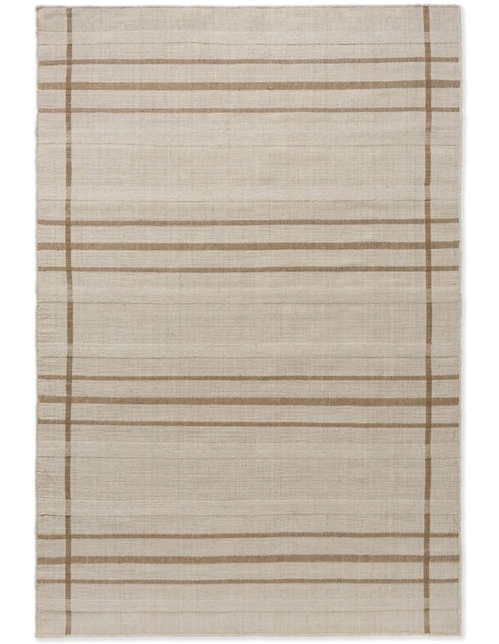 Zona Line 497601 Outdoor Rug in Sesame image 1