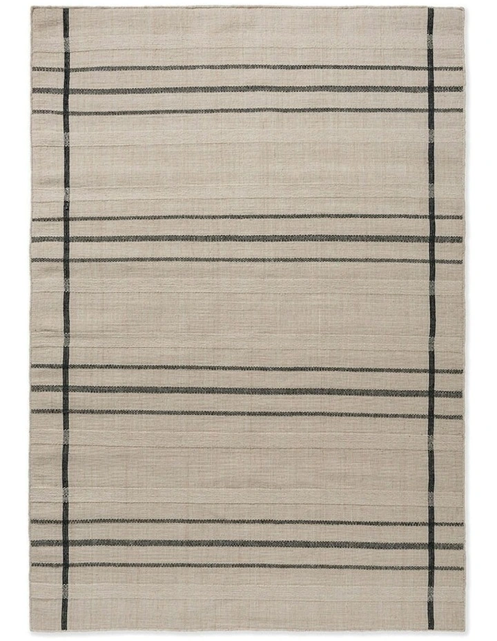 Zona Line 497605 Outdoor Rug in Charcoal image 1