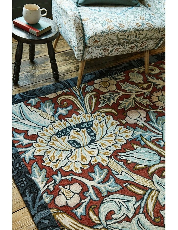 Trent Madder Rug in Red/Webb's Blue image 4