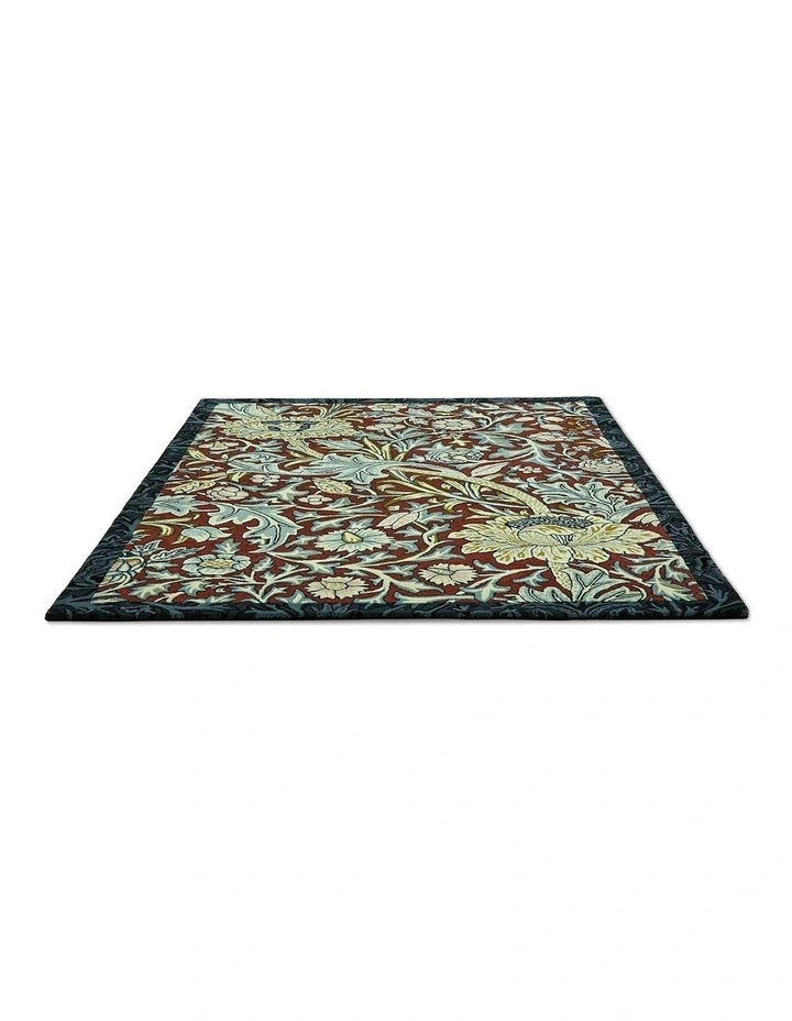 Trent Madder Rug in Red/Webb's Blue image 5