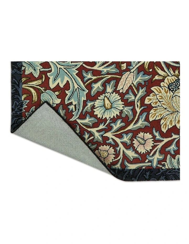 Trent Madder Rug in Red/Webb's Blue image 7