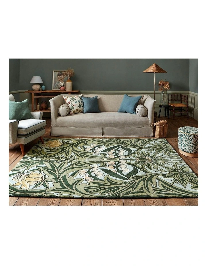 Bluebell Leafy Rug in Arbour Green image 2