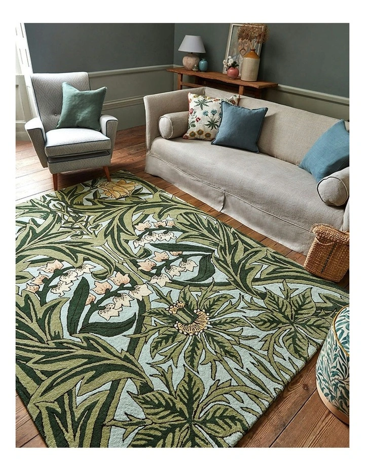 Bluebell Leafy Rug in Arbour Green image 3