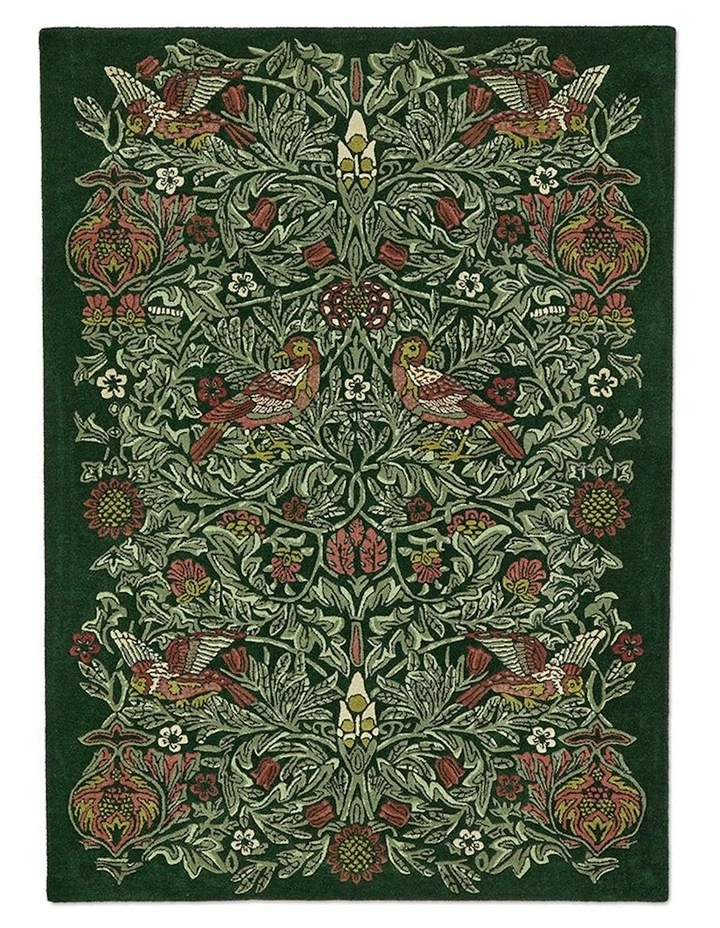 Bird Rug in Tump Green image 1
