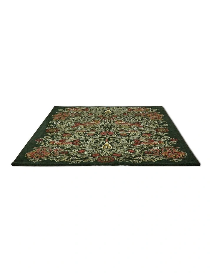 Bird Rug in Tump Green image 5