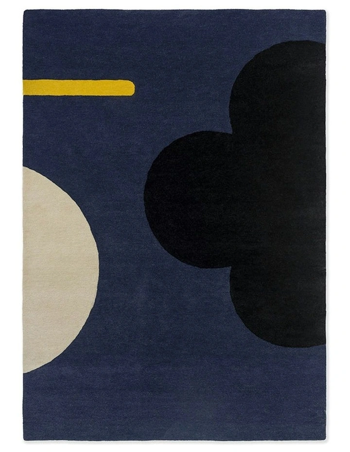 Geo Flower Rug in Denim image 1