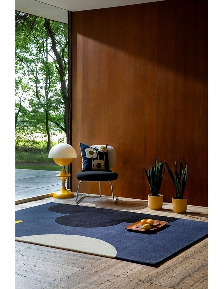 Geo Flower Rug in Denim image 2