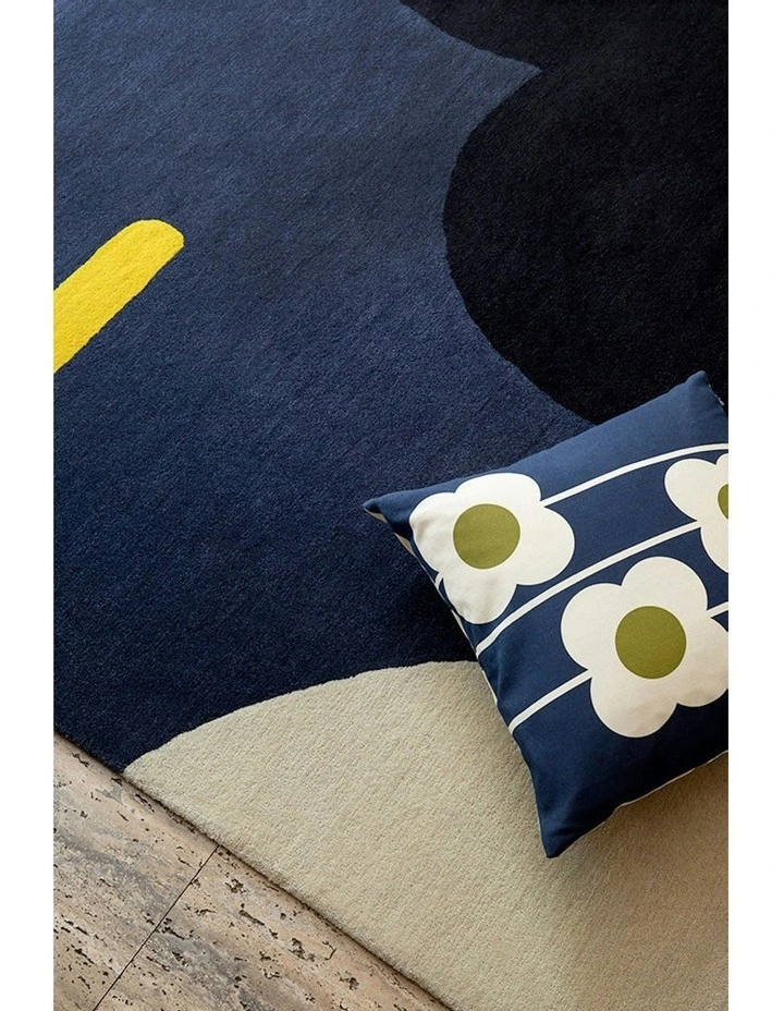Geo Flower Rug in Denim image 4
